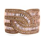Natürlicher Champagner Diamant Ring 925 Silber Roségold Vermeil (Größe 17.00) ca. 1.50 ct
