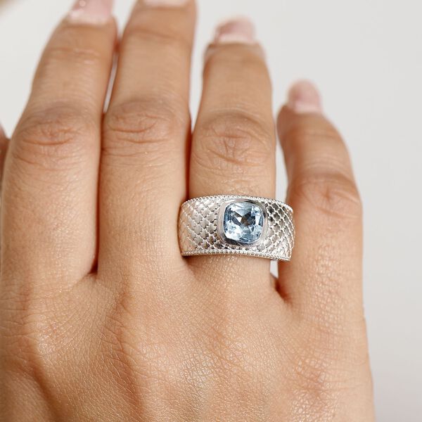 Himmelblauer Topas-Ring in Silberton - 2,68 ct. image number 3