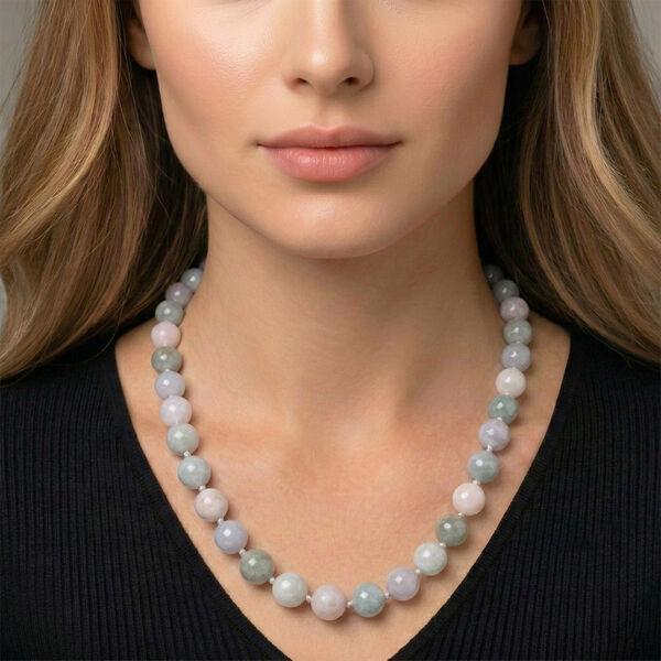 D'Joy Mehrfarbig Jade Halskette ca. 50 cm 925 Silber Rhodiniert ca. 640,00 ct. image number 2