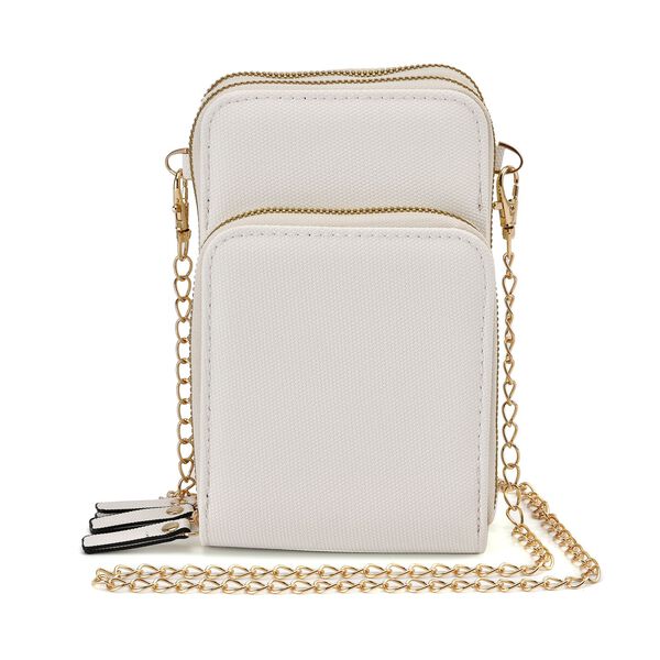 Modische Umh&auml;ngetasche mit RFID-Schutz, wei&szlig; Gr&ouml;&szlig;e: 11x7x18cm, wei&szlig;