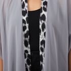 Kimono aus Chiffon mit Leoparden-Bordüre, Einheitsgröße, Grau image number 3