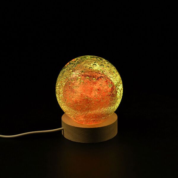 Glasball mit LED-Lichtbasis &ndash; Pink image number 1