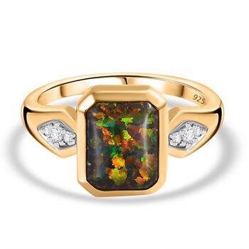 Labor schwarzes Opal und Zirkon-Schmuckset - 2,15 ct.