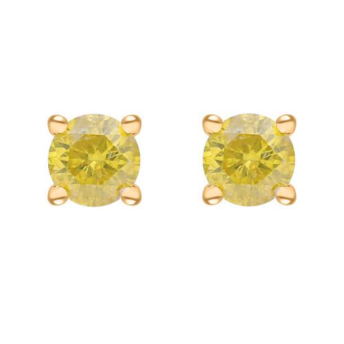 SGL zertifizierte I1-I2 gelbe Diamant-Ohrringe - 0,50 ct. image number 0