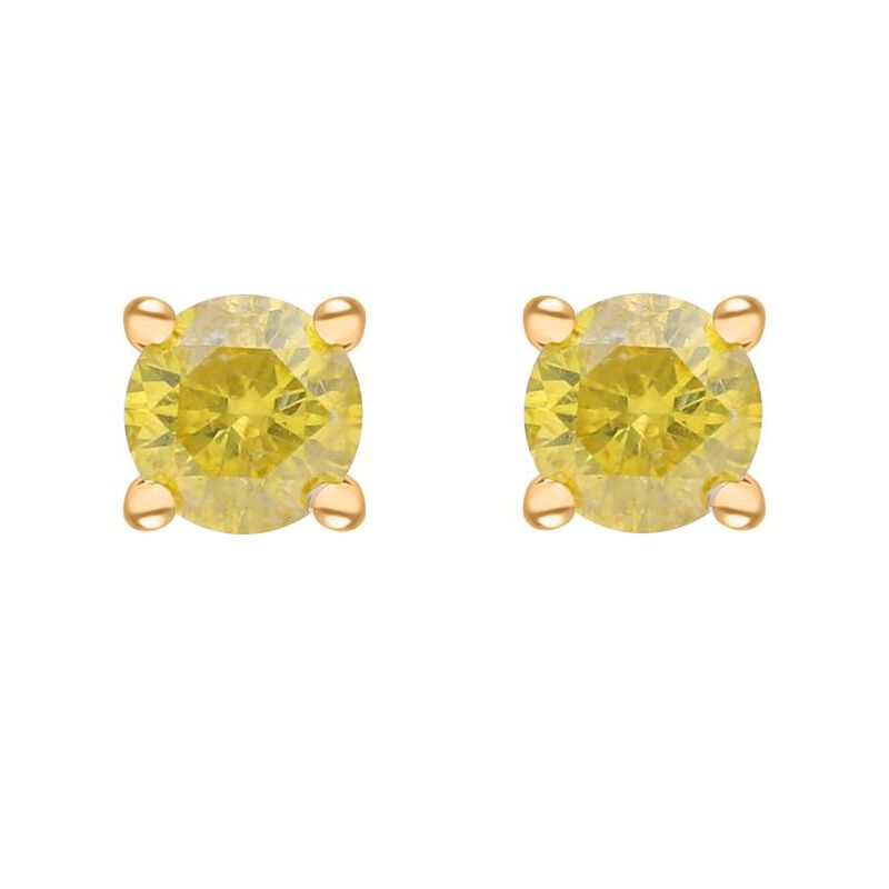SGL zertifizierte I1-I2 gelbe Diamant-Ohrringe - 0,50 ct. image number 0