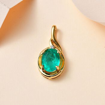 Smaragd Triplett Quarz und Zirkon Anh&auml;nger - 2,25 ct.