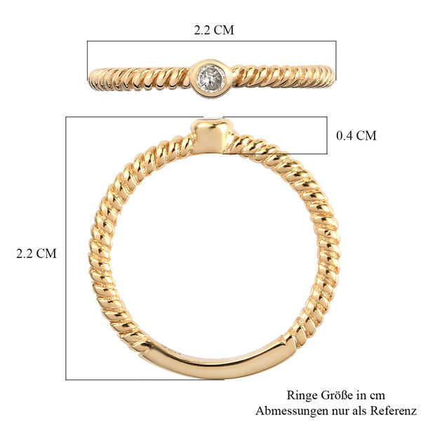 Diamant Ring 925 Silber vergoldet  ca. 0,05 ct image number 7