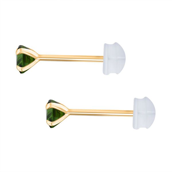 AAA nat&uuml;rliche Chromdiopsid Ohrringe in 375 Gold - 1 ct. image number 3