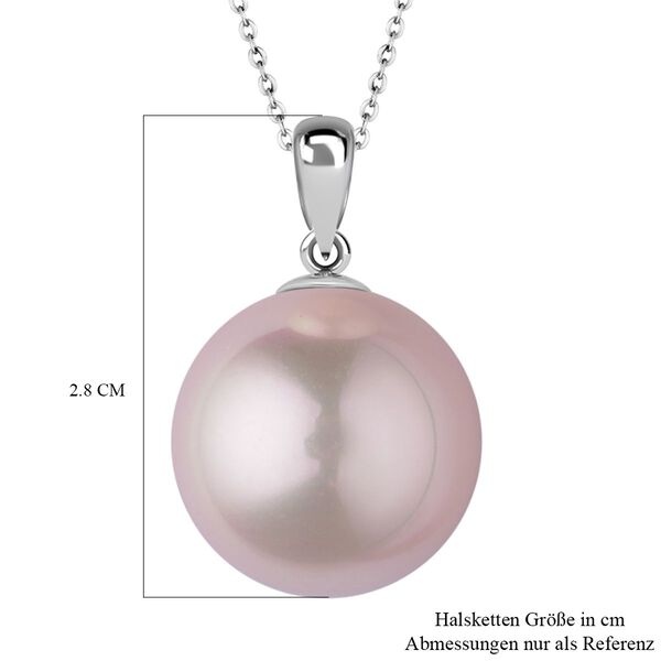 Muschelkernperle Schmuckset, Rosa, 925 Silber rhodiniert, Edelstahl-Kette image number 6