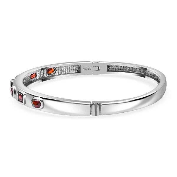 Roter Granat Armreif ca. 19 cm Edelstahl ca. 2.19 ct image number 3