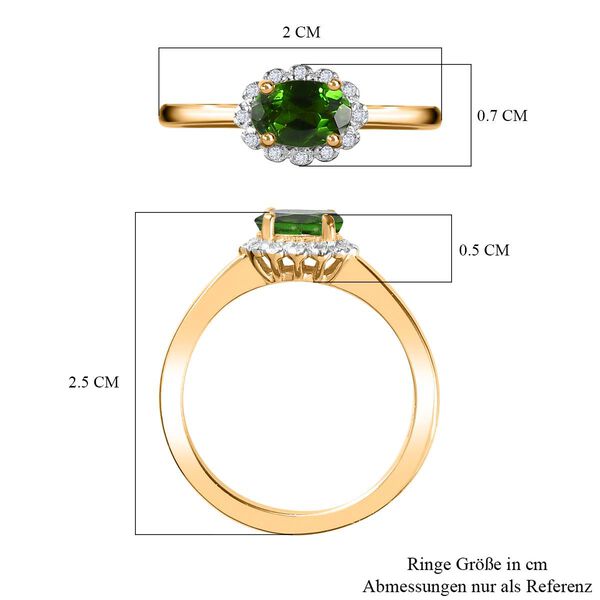 Nat&uuml;rlicher Chromdiopsid und Diamant Ring - 0,53 ct. image number 7