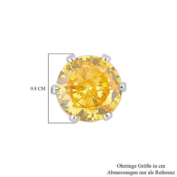 3er-Set- wei&szlig;e, gelbe und rote Zirkonia-Ohrringe - 5,10 ct. image number 7