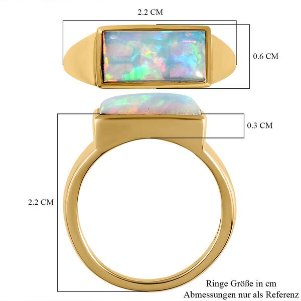 Nat&uuml;rlicher, &auml;thiopischer Welo Opal Ring, 925 Silber Gelbgold Vermeil (Gr&ouml;&szlig;e 20.00) ca. 1.65 ct image number 7