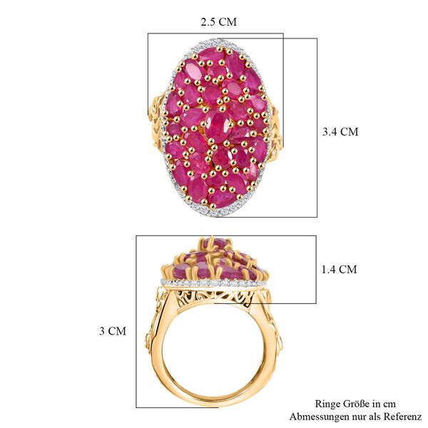 Afrikanischer Rubin, rosa Turmalin und Zirkon-Ring - 8,66 ct. image number 7