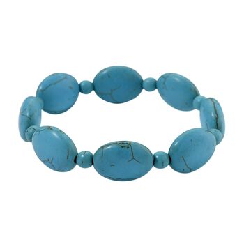 Flexibles blaues rekonstituiertes Howlith Armband - 135 ct.