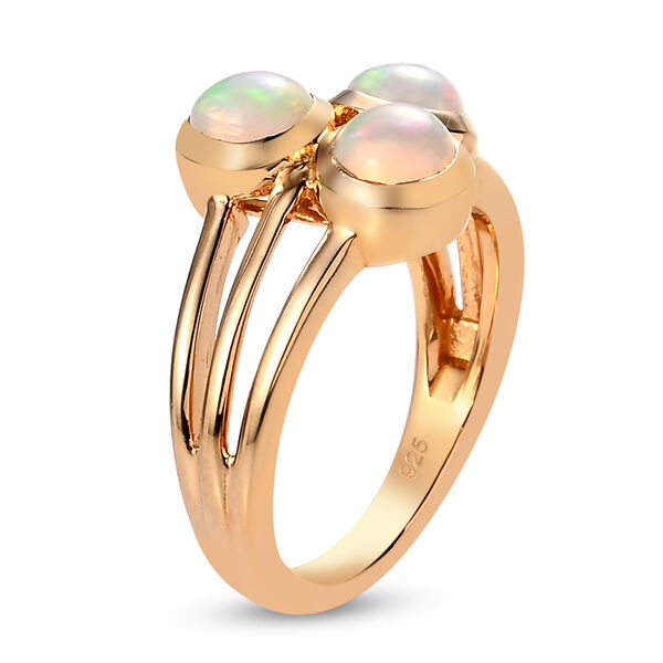 Nat&uuml;rlicher &Auml;thiopischer Opal Ring 925 Silber Vermeil image number 6