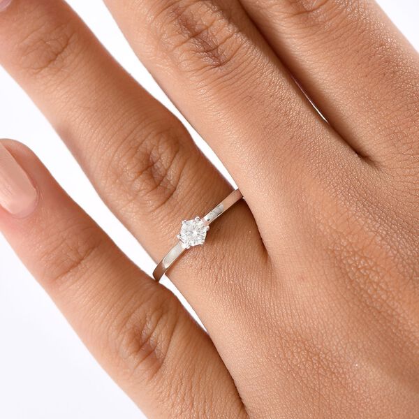 Moissanit Ring 925 Silber rhodiniert (Größe 18.00) ca. 0,24 ct image number 2