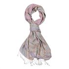 Schal mit Paisley-Muster und Fransen, 70x180cm, Cremeweiß