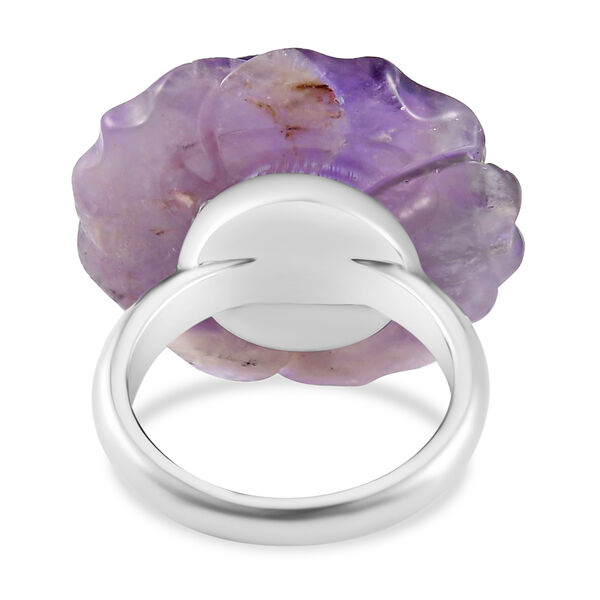 2er Set - Handgeschnitzter Afrikanischer Amethyst Anh&auml;nger mit Kette und Ring (Gr&ouml;&szlig;e 16.00), silberfarben, ca. 30.00 ct image number 5