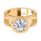 Moissanit Ring, 925 Silber vergoldet (Größe 18.00) ca. 1.78 ct