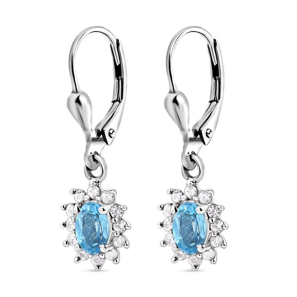 Schweizer Blautopas-Ring, Anhänger und Ohrringe, 925 Silber platiniert ca. 2,90 ct image number 9