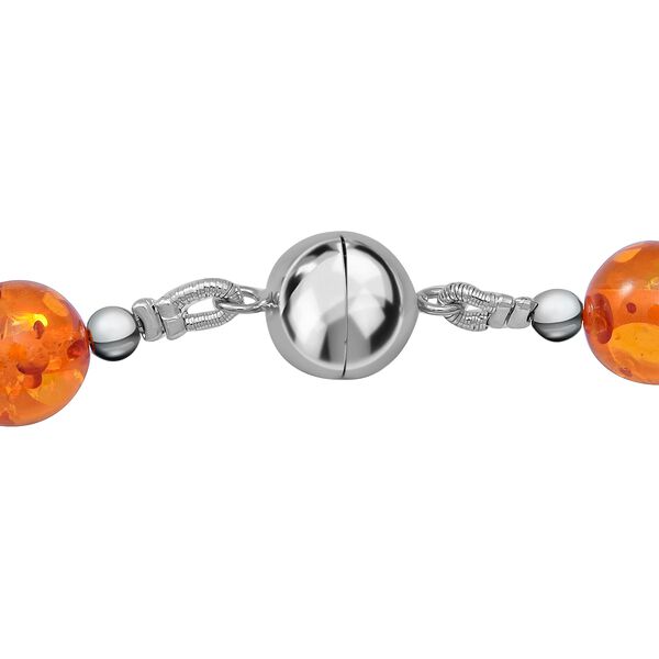 Natürliche, zertifizierte, baltische Bernstein Kugel-Halskette- 150 ct. image number 3