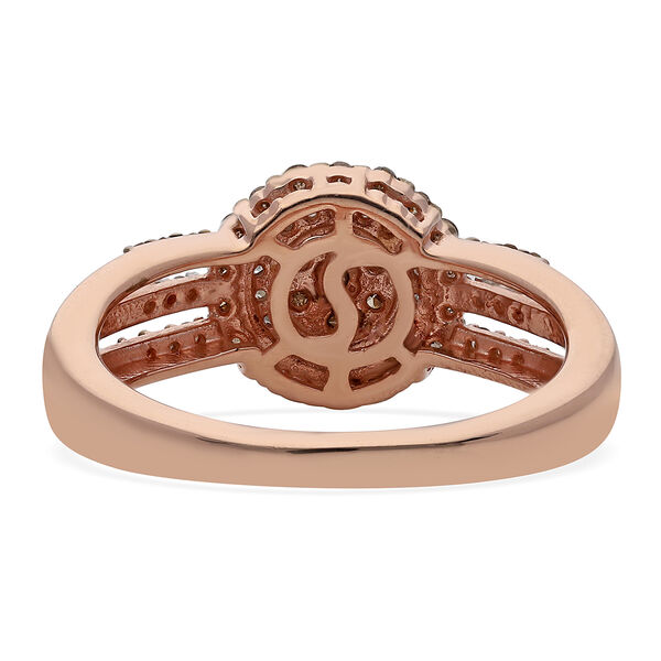 Champagner Diamant Ring 925 Silber Rose Vermeil image number 5