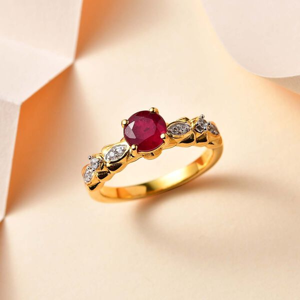 Afrikanischer Rubin  und Zirkon-Ring - 1,37 ct. image number 2