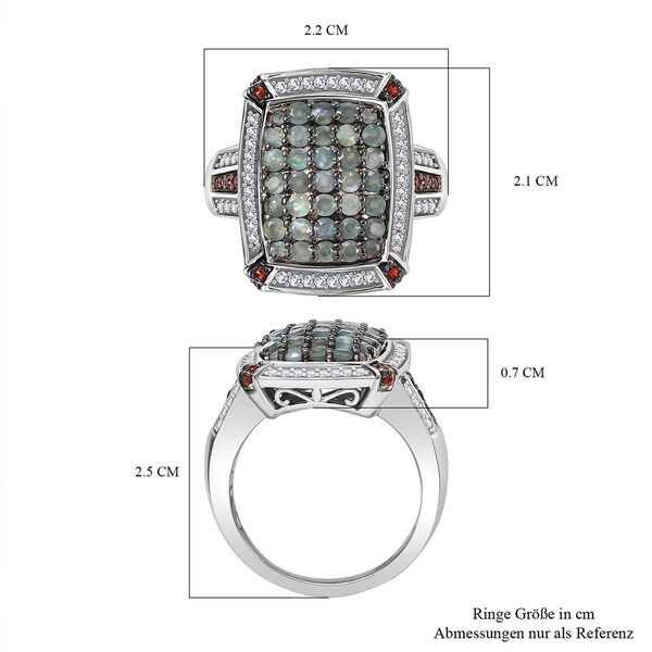 AA Alexandrit, wei&szlig;er und Kaffee Zirkon Ring - 1,97 ct. image number 6