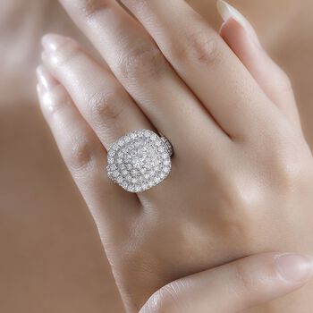 J Francis gefertigt mit SWAROVSKI- Swarovski Zirkonia Halo Cluster Ring