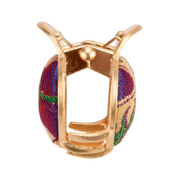 LA MAREY 2er-Set Brokat Seiden-Haarspangen und Ohrringe, Blau image number 7