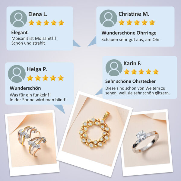 Funkelnde K&ouml;nigin- Moissanit Schmuckset, 925 Silber platiniert  - 1,77 ct. image number 14