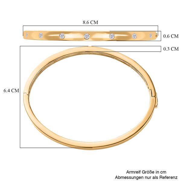 Moissanit Armreif, 19cm, 925 Silber mit Gelbgold Vermeil - 0,86 ct. image number 6