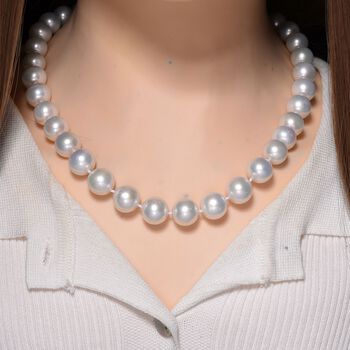 Wei&szlig;e Edison (12-14mm) Perle Halskette, 50cm