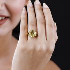 Ouro Verde-Quarz, Natürlicher Chromdiopsid Ring, 925 Silber Gelbgold Vermeil, (Größe 18.00) ca. 5.88 ct image number 2