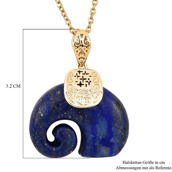Lapislazuli Anh&auml;nger mit Kette, Edelstahl, ca., goldfarben 25.00 ct image number 5