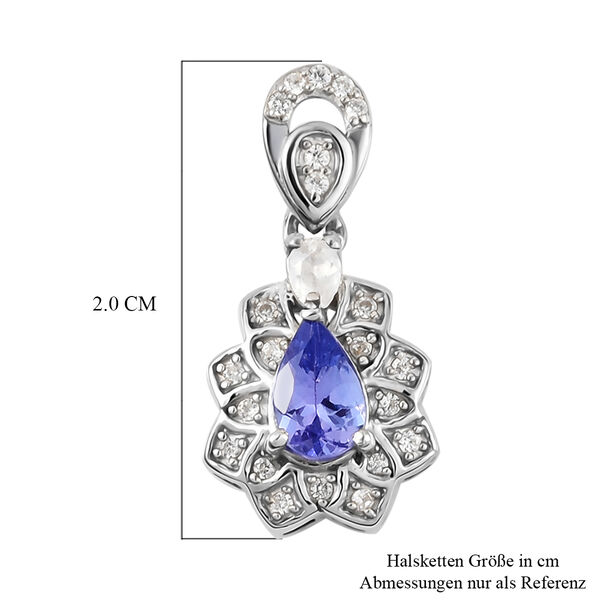 Tansanit und wei&szlig;er Zirkon-Anh&auml;nger - 0,67 ct. image number 6