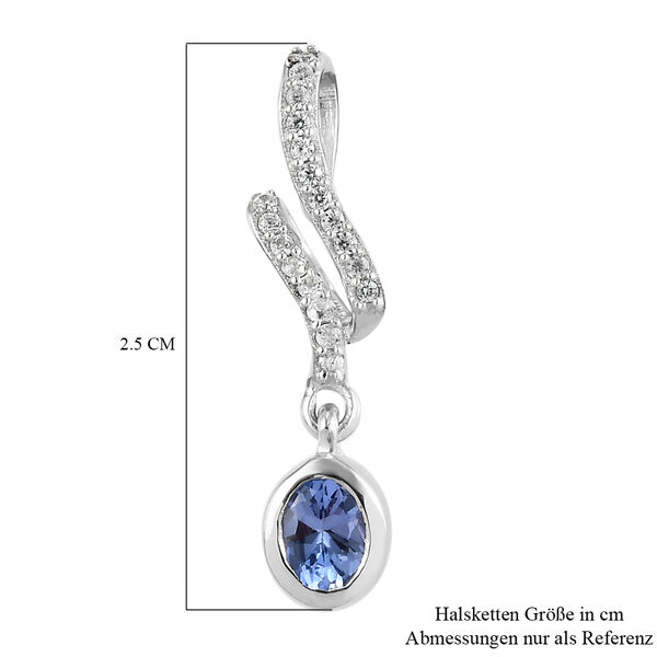 Tansanit und Zirkon Anh&auml;nger 925 Silber platiniert ca. 0,46 ct image number 5