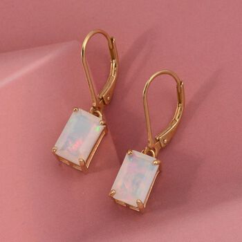 D'Joy AA Nat&uuml;rlicher, &auml;thiopischer Welo Opal Ohrringe 925 Silber 750 Gelbgold Vermeil ca. 2.23 ct