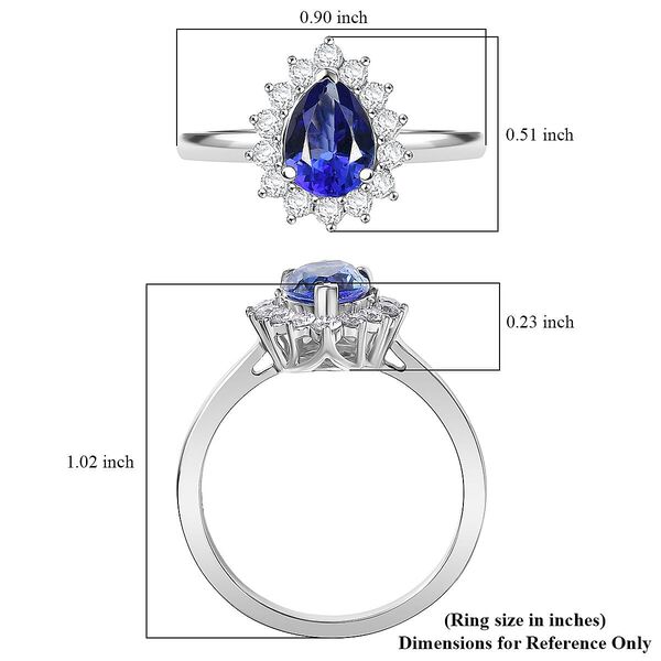 LUXURIANT AAA Tansanit und Labor Diamant Ring 417 Wei&szlig;gold - 1,50 ct. image number 5