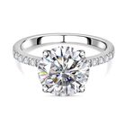 Moissanit Ring, 925 Silber platiniert, (Größe 19.00) ca. 3.59 ct