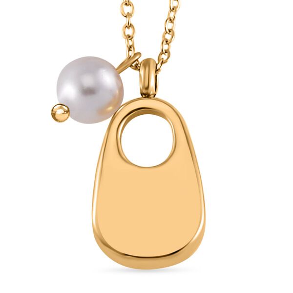 Rote Kristall und wei&szlig;e Muschelkernperle-Halskette, 50 cm image number 4