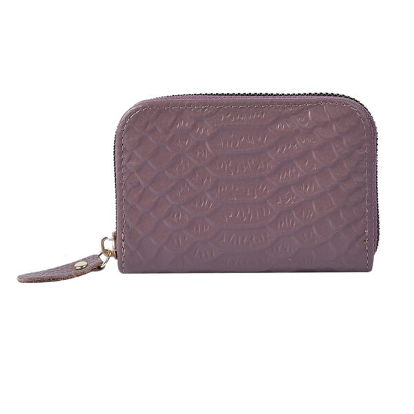 Geldb&ouml;rse aus 100% echtem Leder, Gr&ouml;&szlig;e: 11x7,5 cm, Lila image number 2