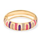 Emaille-Armreif im Streifen-Design, Rosa und Violett, ca. 18,5 cm, ca. 43 g