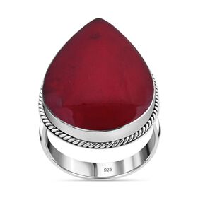 Rote Koralle Ring 925 Silber (Größe 16.00) ca. 6,00 ct