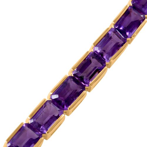 AA Afrikanischer Amethyst Armband ca. 20 cm 925 Silber Gelbgold Vermeil ca. 17,30 ct. image number 1