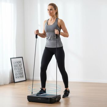 LIVMORE Vibrationsplatte Trainingsger&auml;t mit Fernbedienung, LED Display, Schwarz