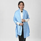 Eleganter Schal aus Seide und Leinen, 70x200 cm, Hellblau