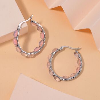 Rosa simulierte Opal-Inside-Out-Creolen