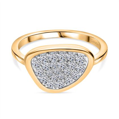LUXURIANT DIAMOND - Lab Grown Diamant SI-GH Ring 925 Silber 750 Gelbgold Vermeil (Gr&ouml;&szlig;e 18.00) ca. 0.50 ct